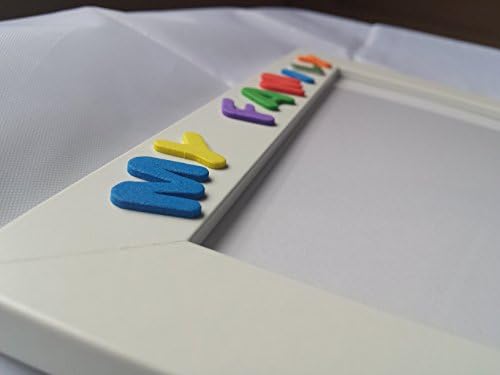 Photo Frame White 5" X 7" (13 X 18 Cm) with the Words My Family - Handmade, Wooden Frame and Foam Colored Letters