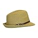Sun Protection Fedora Hat, Packable Straw Short Brim Panama, One Size Drawstring