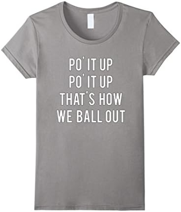 Women's Pour It Up That's How We Ball Out Rihanna Navy Anti T Shirt Large Slate