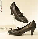 Edler COMMA Leder Pumps schwarz/graphite - feines Kalbleder