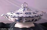 Blue and White Vegetable Tureen Staffordshire Potteries