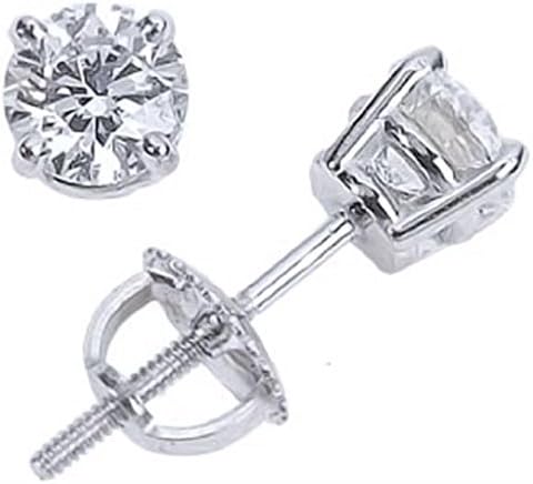 0.21cttww Diamond Stud Earrings 14K White Gold screw on backs(I/j Color 0.21cttw)