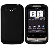 mumbi Tasche HTC Wildfire Hülle / Silikon Skin schwarz - black