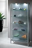 VCM 60333 Glas-Standvitrine ""Meran 2"" mit LED Beleuchtung