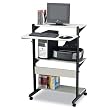 Soho Fully Adjustable Mobile Computer Table, 32w x 31d x 50h, Gray/Black