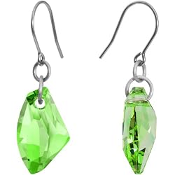 Peridot Green Galactic Titanium Nickel Free Earrings MADE WITH SWAROVSKI ELEMENTS
