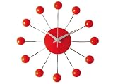 Kitchen & Housewares : Present Time Karlson Wall clock Spider red Diameter 30cm