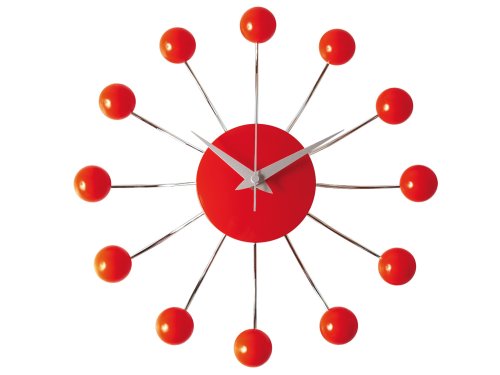 Childrens Toyshop  Third Party New : Present Time Karlson Wall clock Spider red Diameter 30cm
