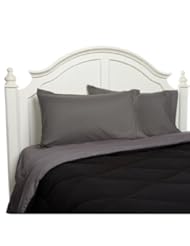 Super Soft Goose Down REVERSIBLE Alternative Comforter - All Sizes and Many Colors Available , QUEEN , BLACK/GRAY