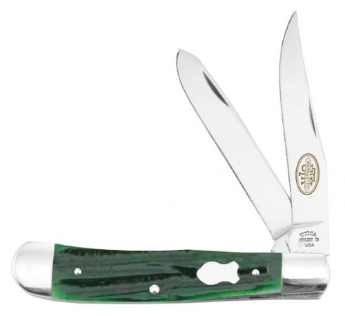 Utica Cutlery 11-23079GB Trapper with Big Pine Handle, 4 3/16-Inch, Green/Stainless