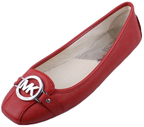 Michael Kors Fulton Moc Womens Scarlet Red Leather Fashion Flats