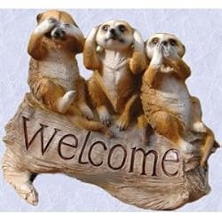 Meerkat statue home garden welcome plaque sculpture New (Digital Angel Decor)