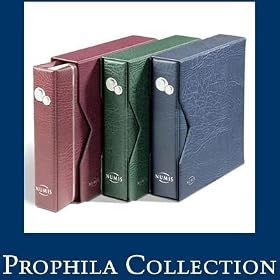 Leuchtturm Album Numismatique NUMIS, avec �tui de protection plus 5 Pochettes incluses, rouge