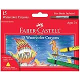 Faber-Castell Watercolor Crayons with Brush 15-pk.