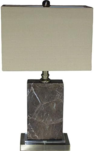 Jt Lighting Celia Marble and Crystal Table Lamp Rectangular Light Beige