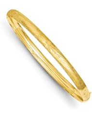 14k 3/16 Florentine Engraved Hinged Bangle Bracelet
