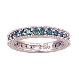 14K 1.00 CTW Blue Diamond Milgrain Band