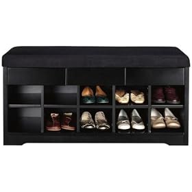 Ethan 42w Bench With Shoe Storage, 42W, BLACK