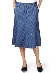 Per Una Cotton Rich Spotted Denim Skirt