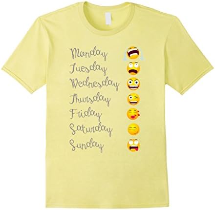 Men's Emoji T-Shirt Love Your Emoticon Shirt 7 Days A Week! Funny Emoji Shirt 3XL Lemon