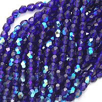 Czech Fire Polish Glass Beads 4mm Round 