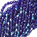 Cobalt Blue AB 4mm Round Czech Fire Polish Glass Beads