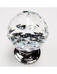 Home: Clear Round Cut Crystal 30mm Drawer Knob Pull Handle - 10Pk - Tapp Collections