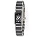 Elgin Women's EG523 Silver-tone Black Ceramic Austrian Crystal Accented Watch