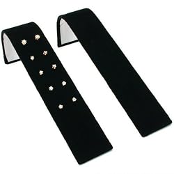 2 Black Velvet Earring Display Holds 5 Pair of Earrings