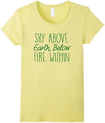 Women's Sky Above Earth Below Fire Within Calm Yoga Meditation T-Shirt Large Lemon