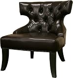 Baxton Studio Taft Dark Brown Leather Club Chair