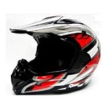 Tms RED Black Dirt Bike ATV Motocross Helmet Off-road (Medium)