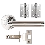 Designer CALLISTO Internal Door Handle Pack Lever on Rose Dual Chrome Finish Passage by Excel [並行輸入品