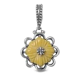 Carolyn Pollack Sterling Silver Yellow Jasper Reversible Sunflower Charm