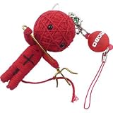 Mobitos Voodoo String Doll Flashing Cell Phone Charm, Red Devil