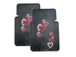 Set of 2 Universal-Fit Front Rubber Floor Mats - Multicolor Hearts