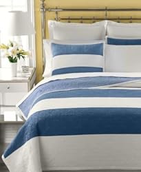 Martha Stewart Bandeau Stripe Standard Sham Blue