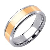 Beverly Diamonds White-and-yellow-gold MENS 14K 2-TONE WEDDING BAND RING