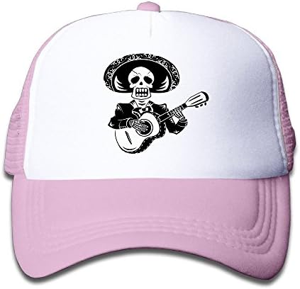 Guitar Rib Cage Kids Adjustable Mesh Trucker Hats Pink
