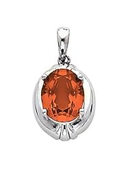 18K Yellow Gold Oval Cut Fire Opal Pendant -- LIFETIME WARRANTY