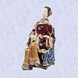 chinese maiden statue with cat porcelain sculpture new