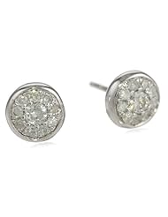 10k White Gold Diamond with Bezel Frame Stud Earrings (1/4 cttw, I-J Color, I2-I3 Clarity)