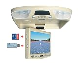 Brand New Tview T90dvfd-beige All in One Huge 9 Flip Down, Roof Mount Car Monitor with Built in Dvd, Cd, Mp3 Player + Usb Input + Sd Card Reader + Ipod Interface + Ir Transmitter + Dome Lights + Swiveling Screen and Built in Fm Modulator