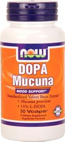 NOW Foods Dopa Mucuna Mood Support 15% L-Dopa, 400mg, 90 Vcaps