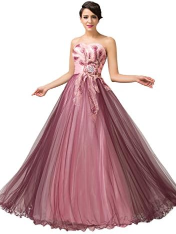 Evening Party Prom Dresses for Women Strapless Sweetheart Lace-up Back A-line Empire Waist Pleated Size 2