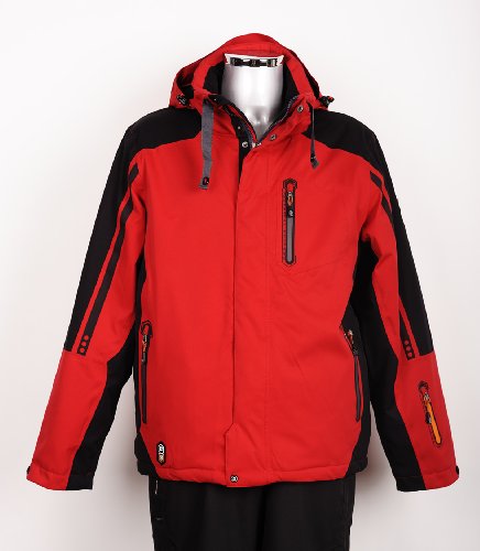 Killtec 19093  Unisex/Herren Funktionsjacke mit abzipbarer Kapuze Leverton, rot/schwarz (4 Preisvergleich