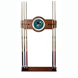 NHL San Jose Sharks 2 piece Wood and Mirror Wall Cue Rack