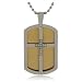 dogs18  - Mens Gold Overlay Stainless Steel Polished Matte Finish