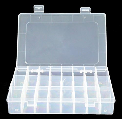 Clear Adjustable Jewelry Bead Organizer Box Storage Container Case(24 Grid)