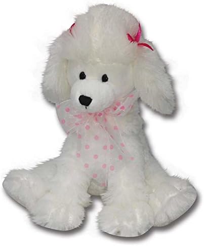 11 inch Poodle White Stuffed Toy Doll Plush Animal